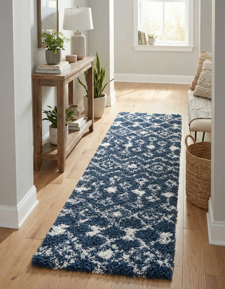 Detail image of 2' x 6' Moroccan Trellis Shag Runner Rug