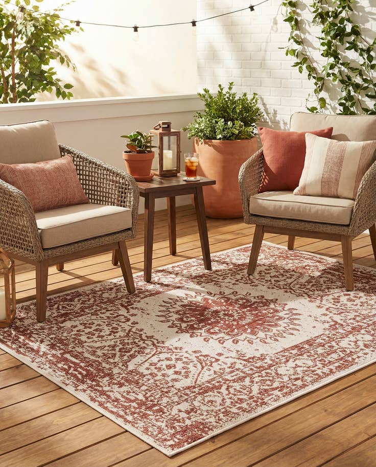 Detail image of 4' x 6' Easy-Clean Traditional Indoor / Outdoor Rug