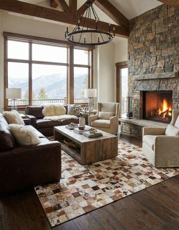 8' x 10' Cowhide Leather Rug