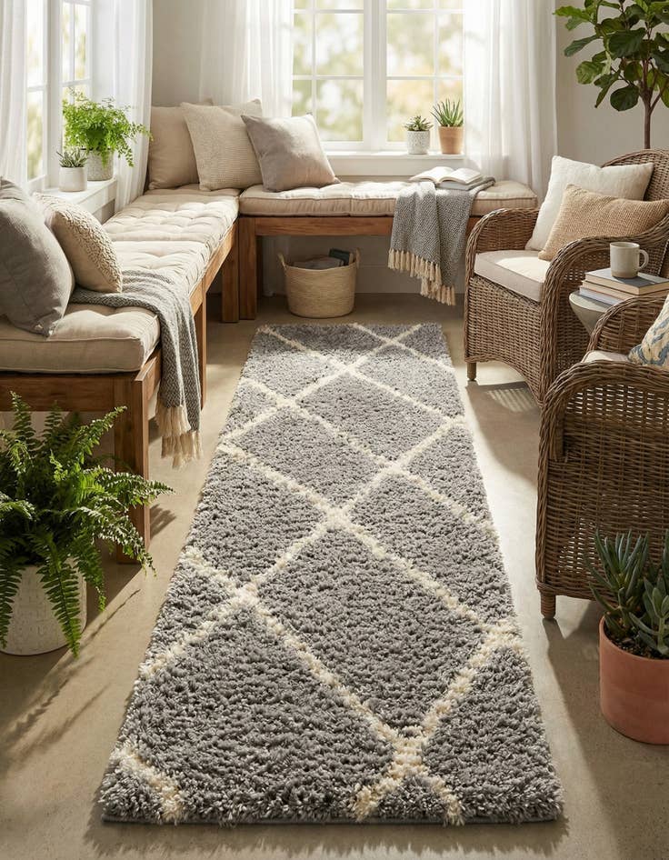 Detail image of 2' 7 x 10' Infinity Shag Runner Rug