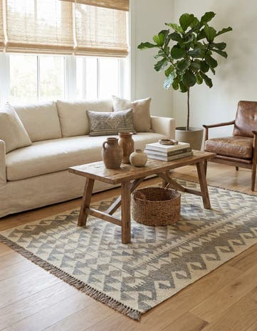 3' 4 x 5' Hand Woven Kilim Maymana Wool Rug