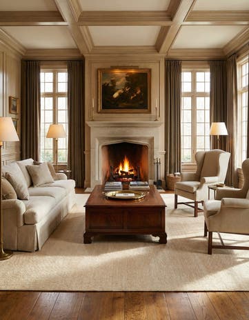 Oat Beige Hand Woven Jill Zarin English Manor Wool Rug