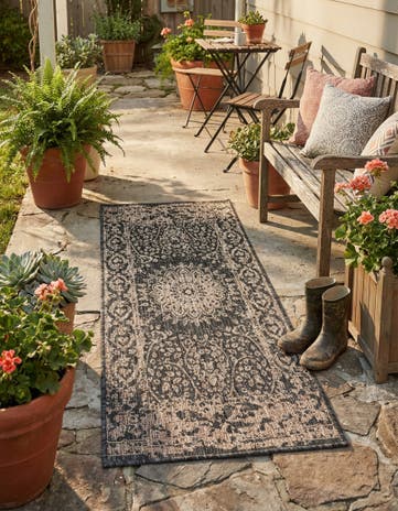 2' x 4' Easy-Clean Traditional Indoor / Outdoor Runner Rug