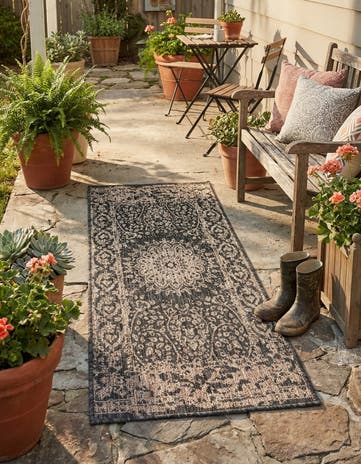 2' x 4' Easy-Clean Traditional Indoor / Outdoor Runner Rug
