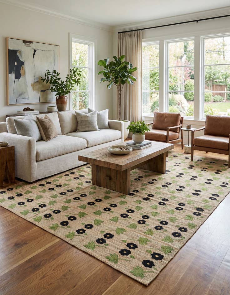 Detail image of 6' 3 x 9' 5  Hand Woven Kilim Modern Wool Rug