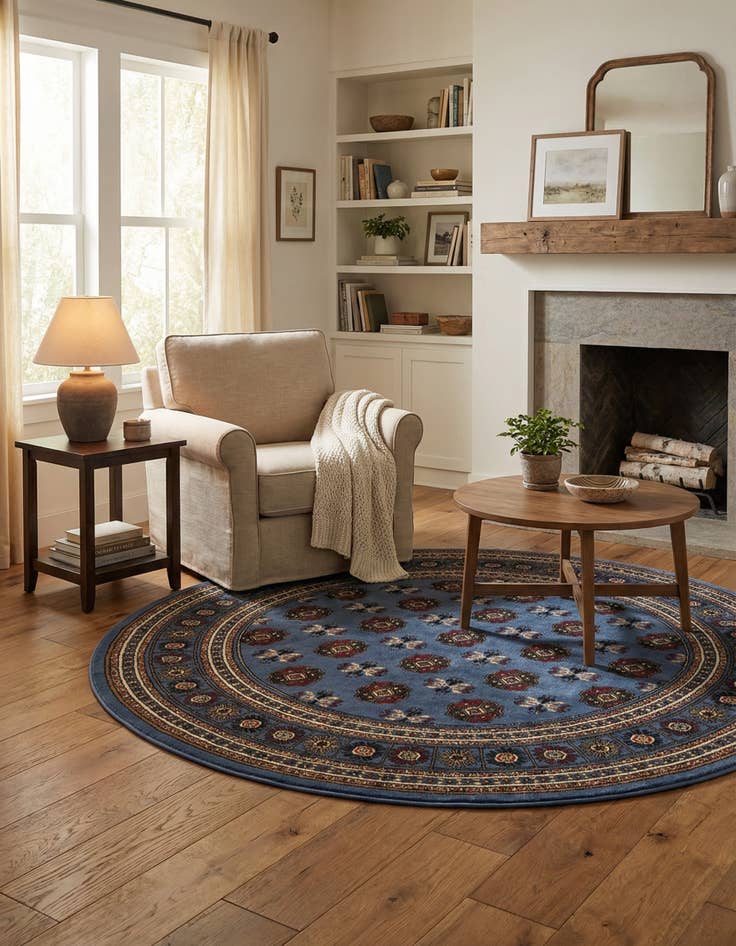 Detail image of  6' x 6' Bokhara Round Rug