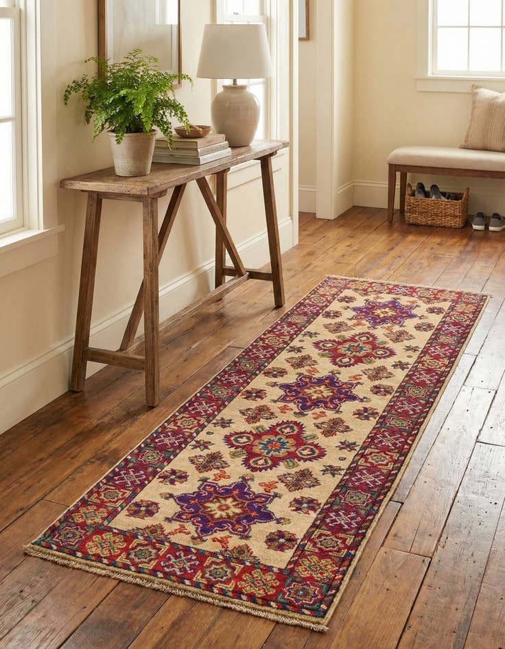 Detail image of 2' 1 x 6'  Hand Knotted Kazak Rug