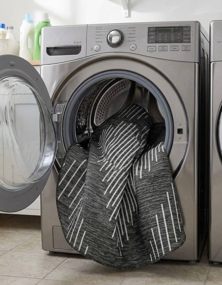 Detail image of 5' 3 x 8'  Washable Modern Indoor / Outdoor Oval Rug