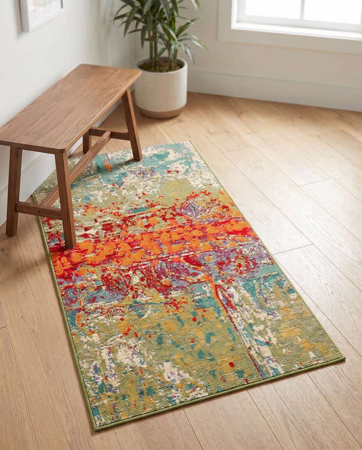 2' x 4' Easy-Clean Modern Indoor / Outdoor Runner Rug