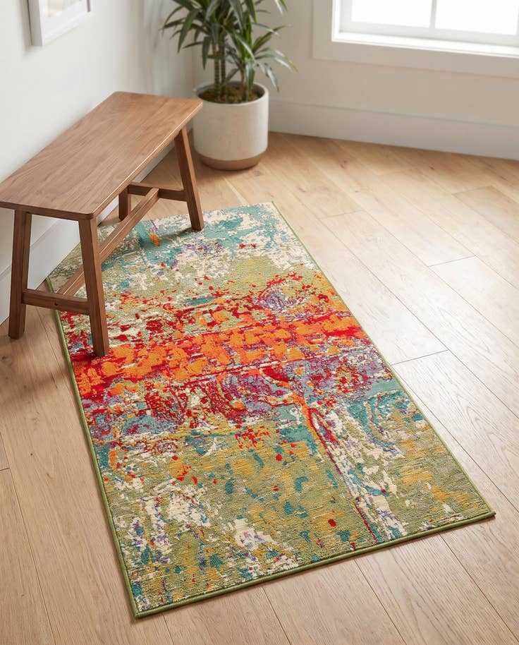 Detail image of 2' x 4' Easy-Clean Modern Indoor / Outdoor Runner Rug
