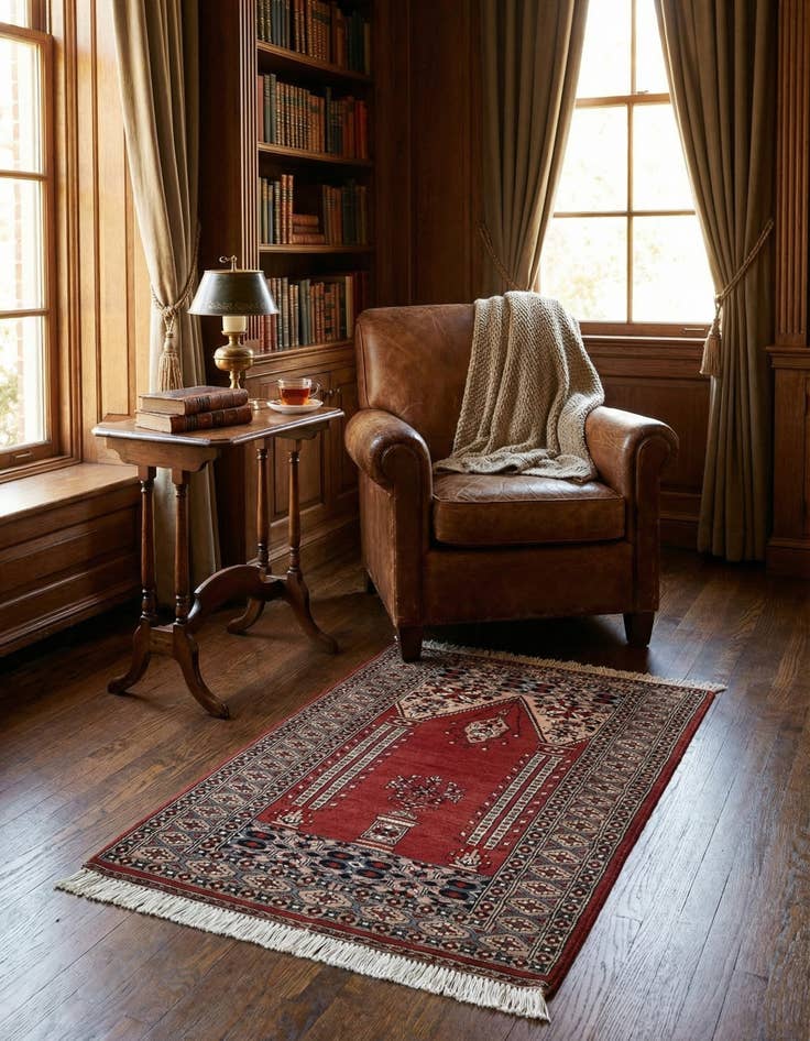 Detail image of 2' 9 x 4'  Hand Knotted Bokhara Wool Rug