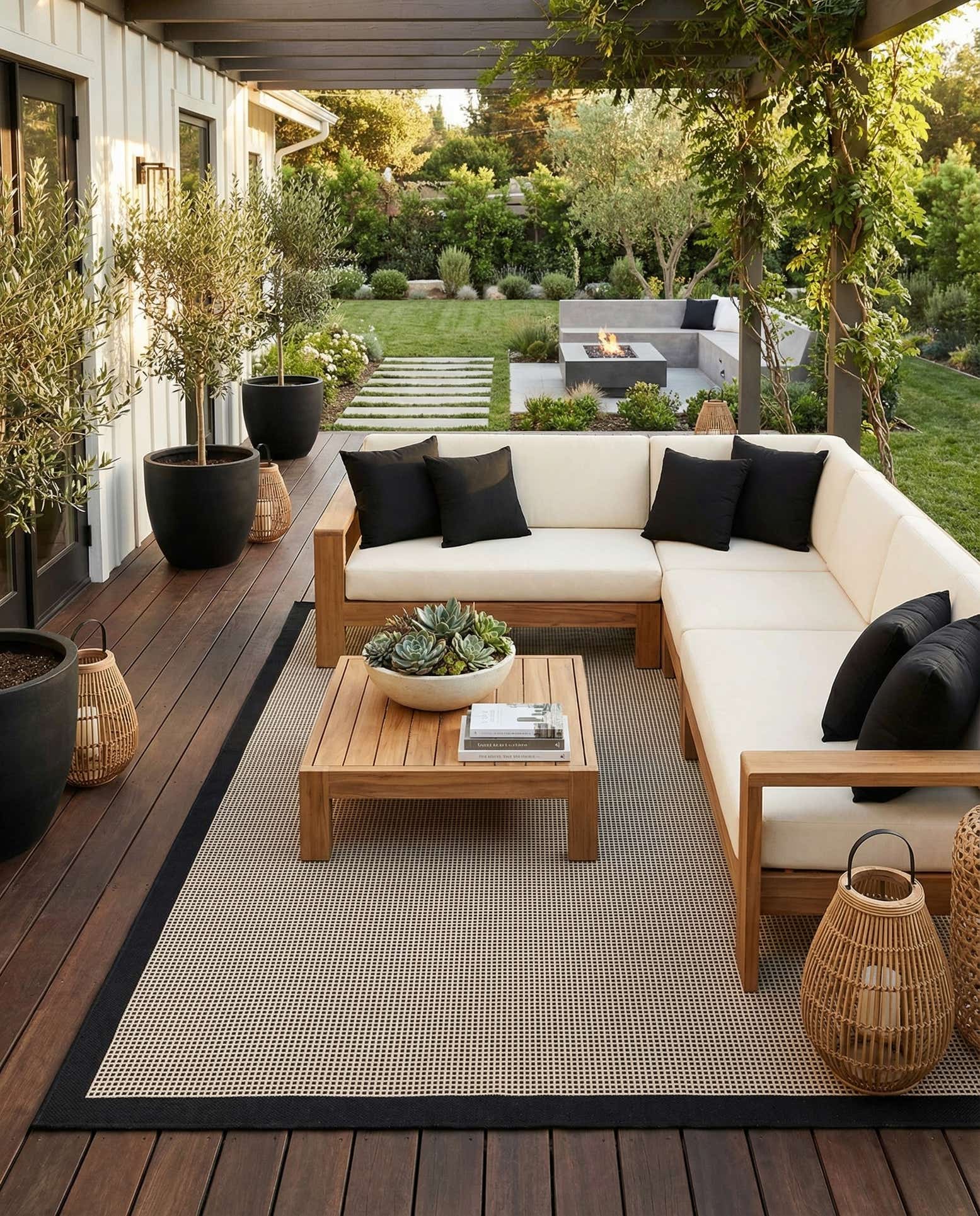 10' x 14' Easy-Clean Border Indoor / Outdoor Rug