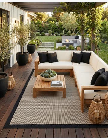 10' x 14' Easy-Clean Border Indoor / Outdoor Rug