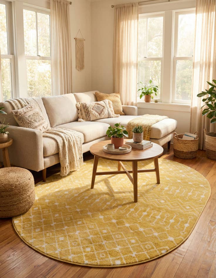 Detail image of 7' 10 x 10' Moroccan Trellis Oval Rug