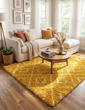 7' 10 x 7' 10 Lattice Shag Square Rug