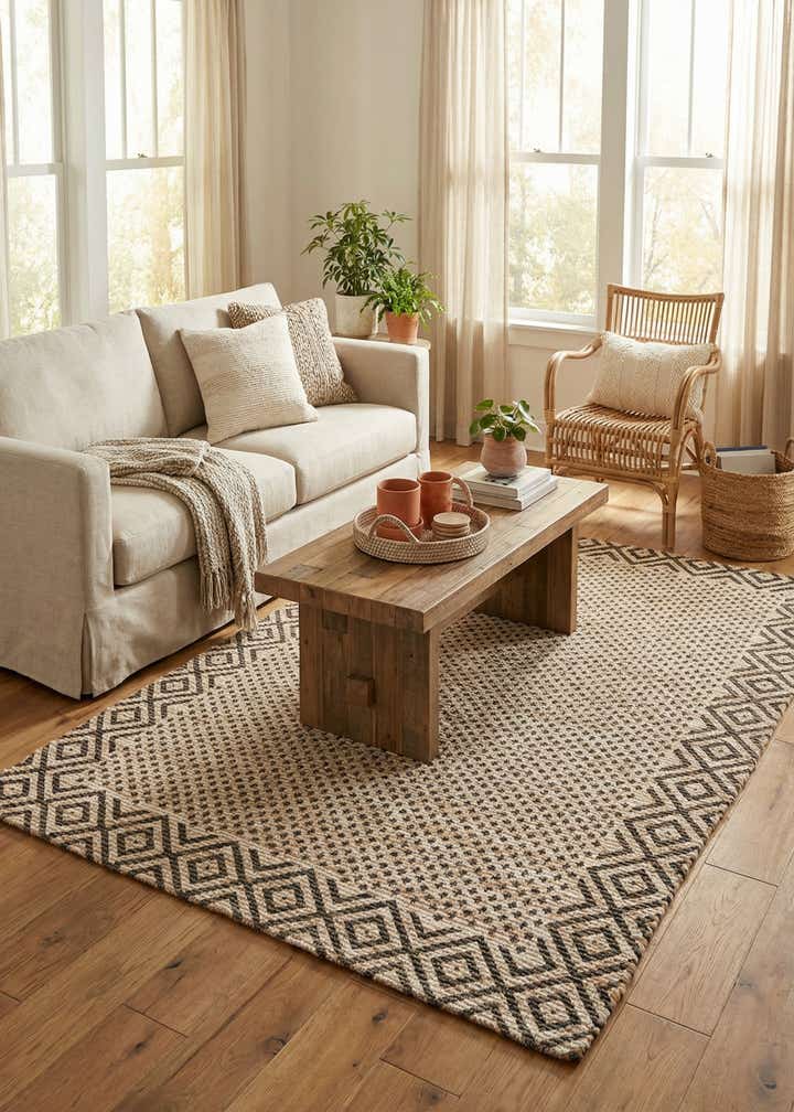 4' 2 x 6' Hand Woven Chenille Jute Rug