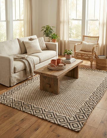 4' 2 x 6' Hand Woven Chenille Jute Rug