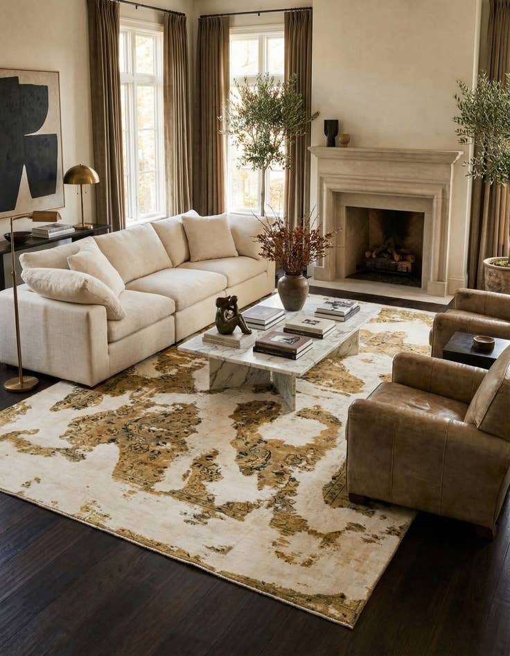 Detail image of 8' 2 x 11' 9  Hand Knotted Ultra Vintage Persian Wool Rug