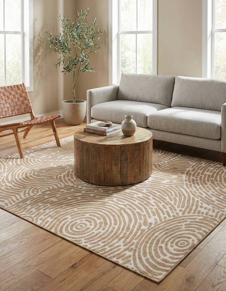 Detail image of  7' 10 x 10'  Washable Modern Indoor / Outdoor Rug