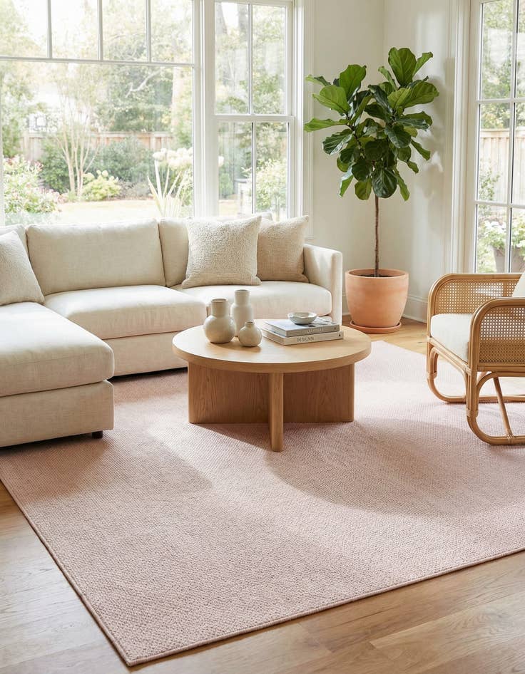 Detail image of 10' 8 x 10' 8  Washable Solid Indoor / Outdoor Square Rug