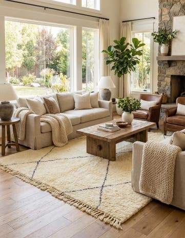 8' 5 x 11' 6 Hand Knotted Moroccan Wool Rug