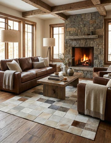 5' 1 x 7' 10 Cowhide - Patchwork Rug