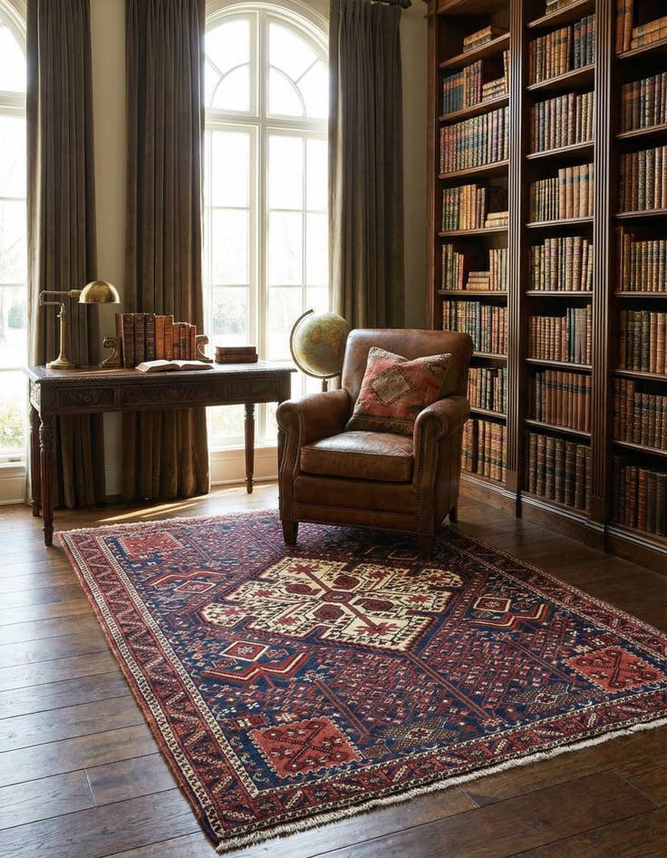 Detail image of 4' x 5' 8 Afshar Wool Rug