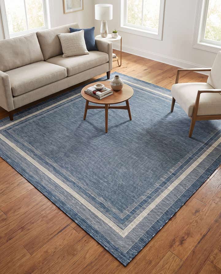 10' x 10' Easy-Clean Border Indoor / Outdoor Square Rug