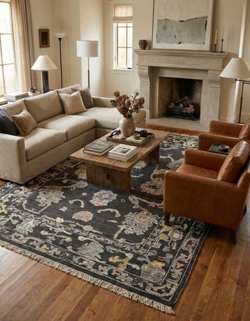 8' 10 x 12' Hand Knotted Oushak Wool Rug