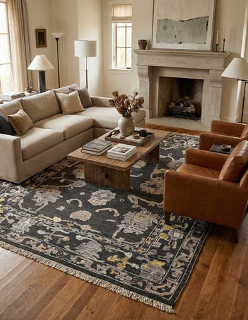 8' 10 x 12' Hand Knotted Oushak Wool Rug