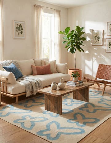 4' 10 x 6' 8 Hand Woven Kilim Modern Wool Rug