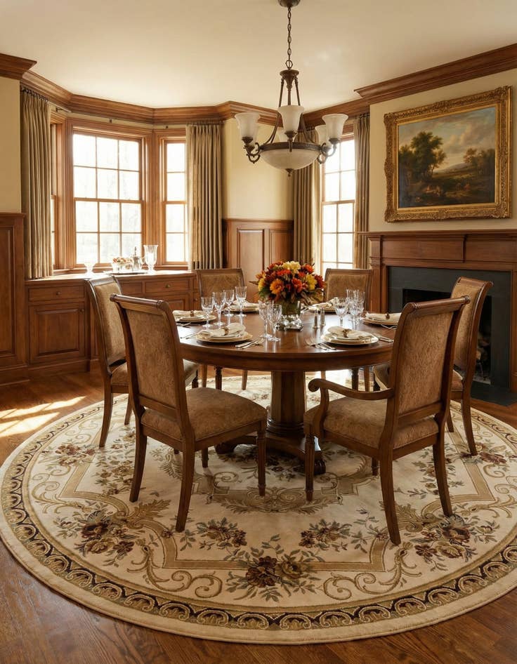 Detail image of 13' x 13' Classic Aubusson Round Rug