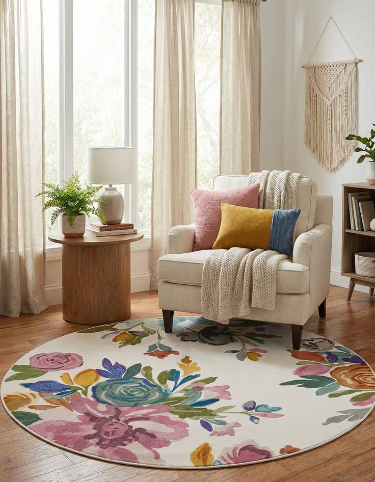 Detail image of  6' 1 x 6' 1 Blossom Round Rug