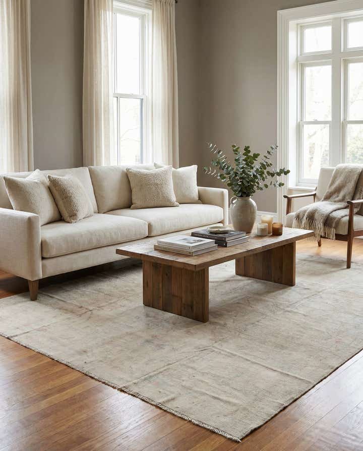 8' 7 x 10' 10 Hand Knotted Oushak Wool Rug