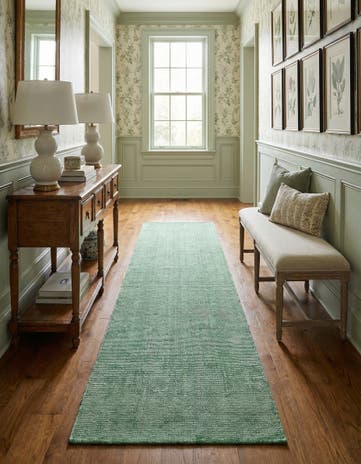 2' 7 x 12' Hand Woven Jill Zarin English Manor Farmhouse Wool Runner Rug