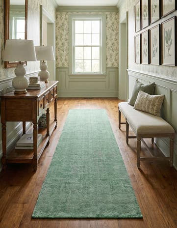 2' 7 x 12' Hand Woven Jill Zarin English Manor Farmhouse Wool Runner Rug