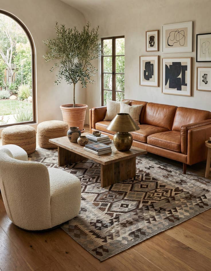 Detail image of 6' 9 x 9' 8 Hand Woven Kilim Maymana Wool Rug