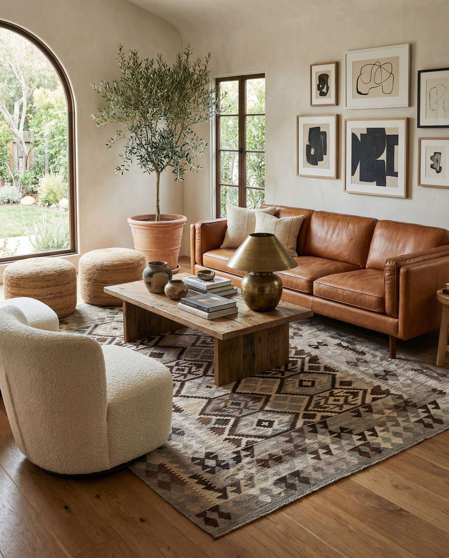 6' 9 x 9' 8 Hand Woven Kilim Maymana Wool Rug