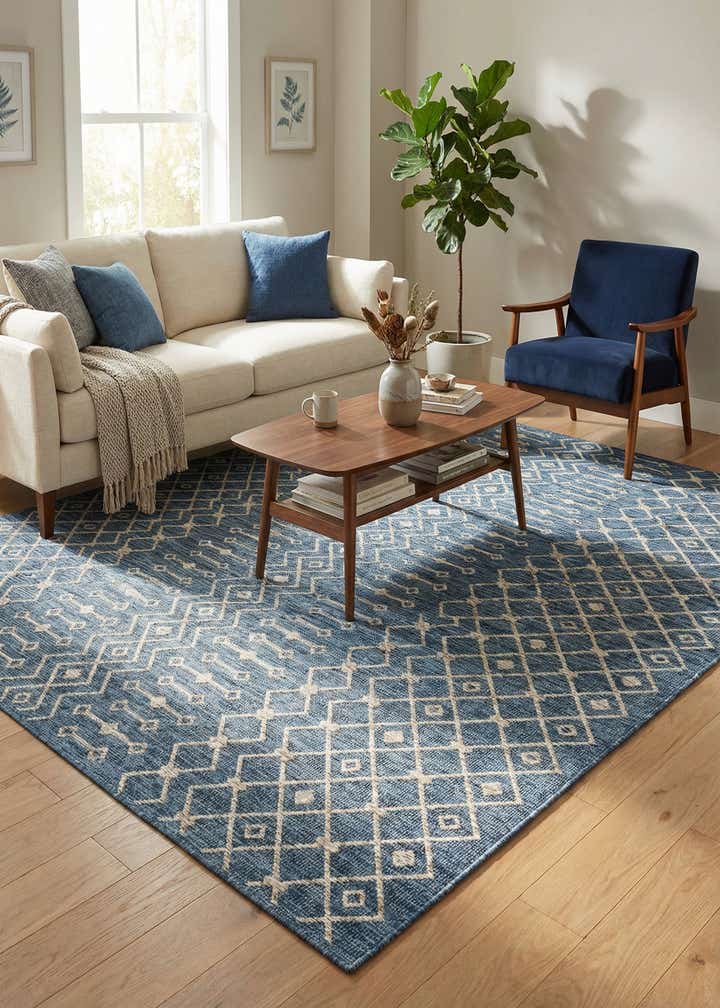 9' x 12' Easy-Clean Lattice Indoor / Outdoor Rug