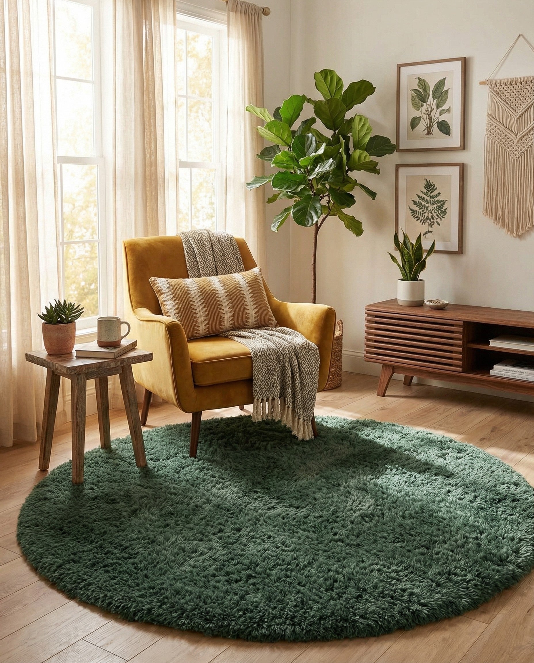  4' x 4' Infinity Shag Round Rug