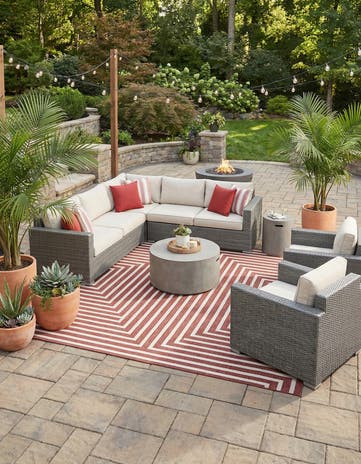 12' x 12' Easy-Clean Modern Indoor / Outdoor Square Rug