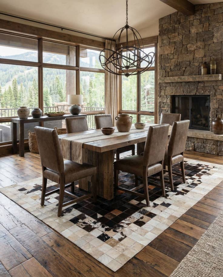 Detail image of 4' 11 x 7' 10 Cowhide Stocks Rug