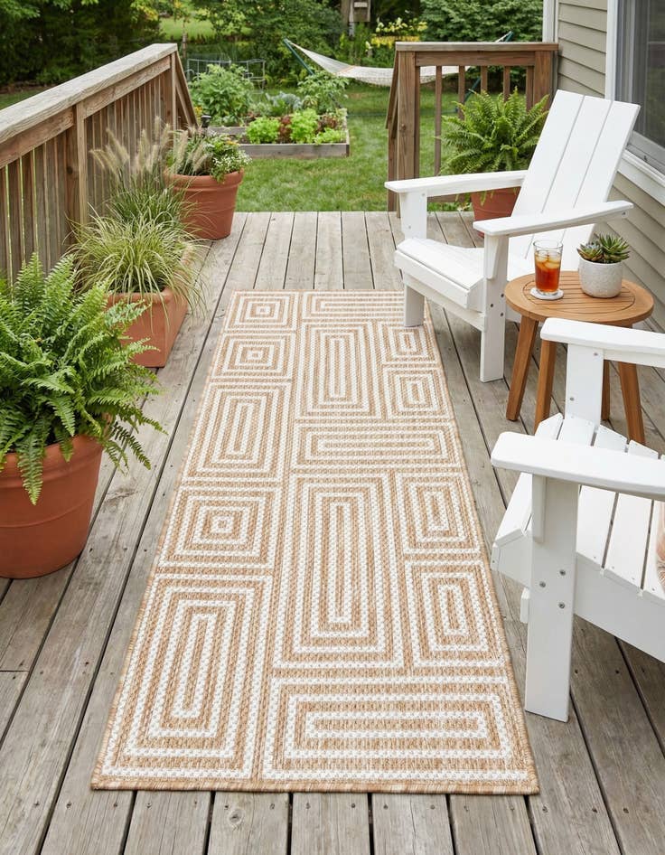 Detail image of 2' x 5' 3  Washable Modern Indoor / Outdoor Runner Rug