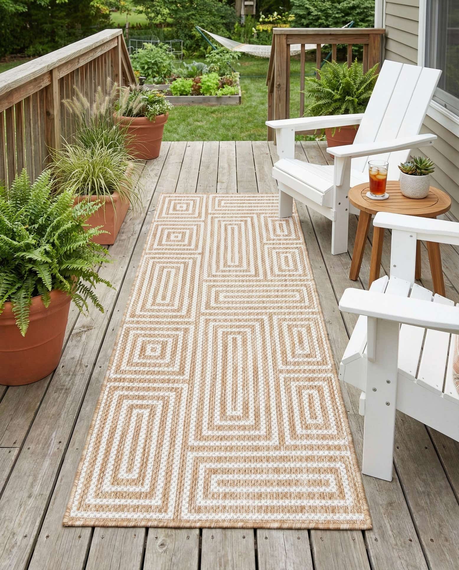 2' x 5' 3 Easy-Clean Modern Indoor / Outdoor Runner Rug