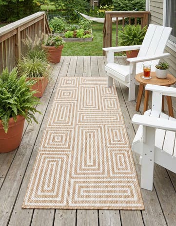 2' x 5' 3 Easy-Clean Modern Indoor / Outdoor Runner Rug