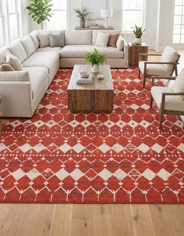 9' x 12' Easy-Clean Lattice Indoor / Outdoor Rug