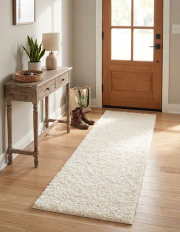 2' x 6' Comfort Solid Shag Runner Rug