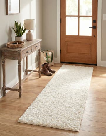 2' x 6' Comfort Solid Shag Runner Rug