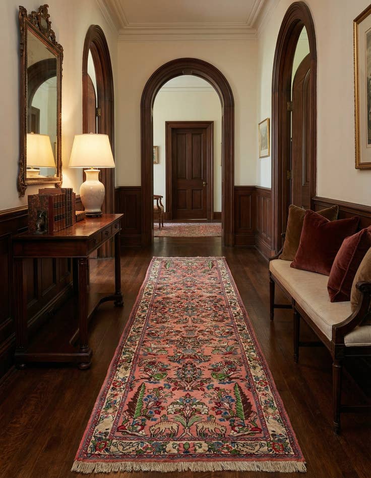 Detail image of 2' 10 x 10' 5  Hand Knotted Farahan Persian Wool Runner Rug