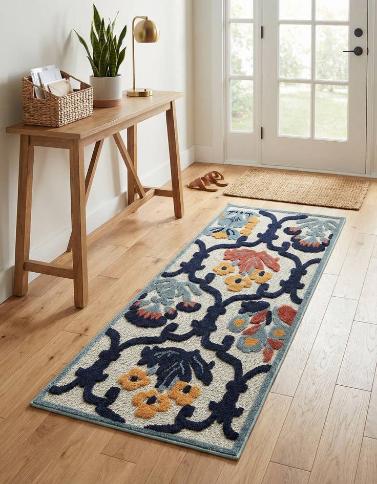 Detail image of 2' x 6'  Washable Belize Indoor / Outdoor Runner Rug